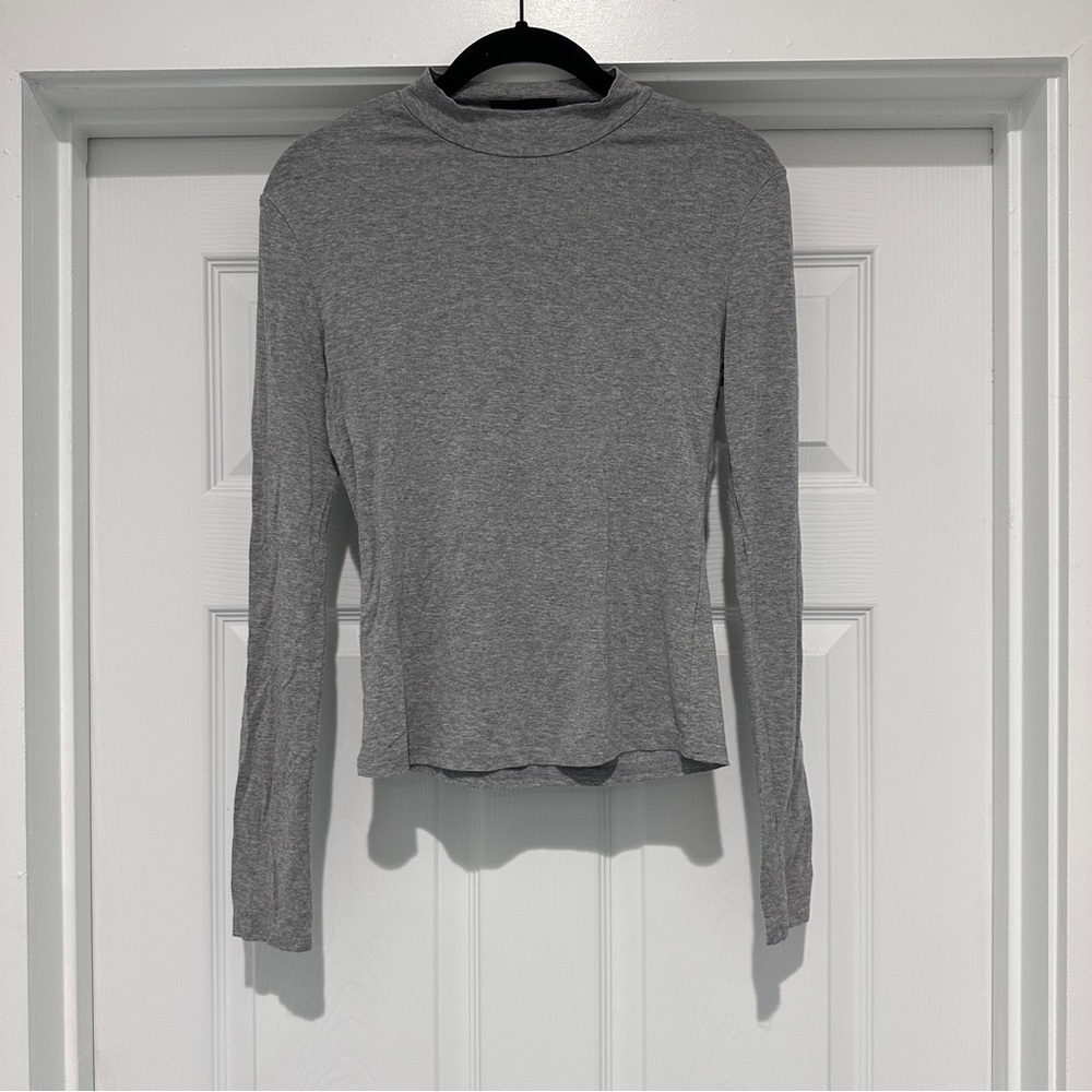 SHEIN Classic Gray Long Sleeve Top